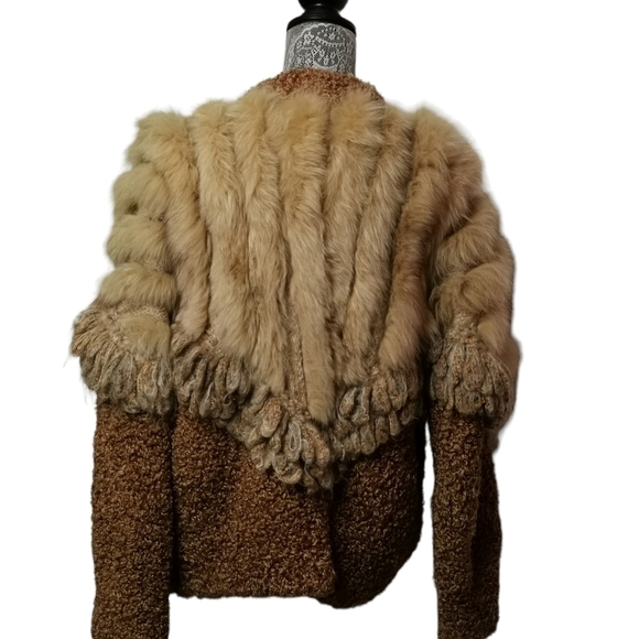 Designer Luxury wool handcrafted fur jacket - Picture 1 of 15